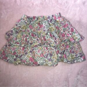 3/$15 Size 7 Girls Floral Ruffle Skort Multi Color